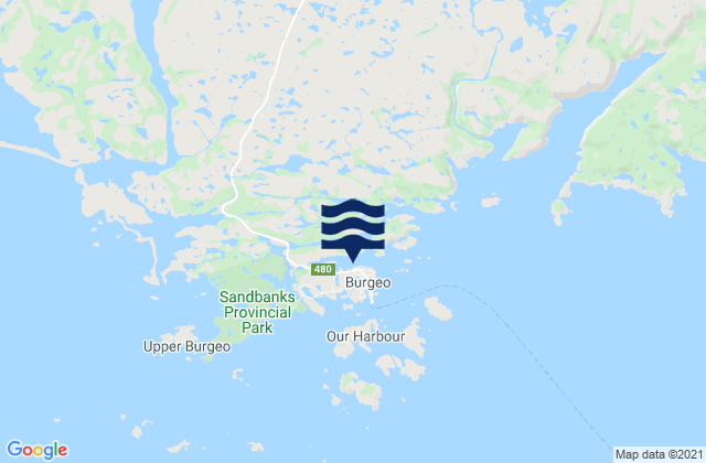 Mapa de mareas Burgeo, Canada