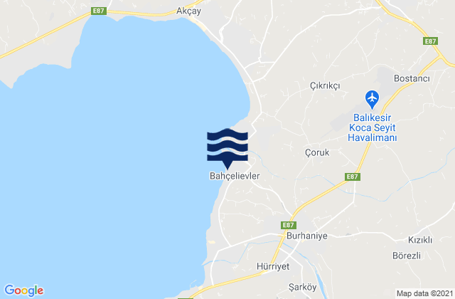 Mapa de mareas Burhaniye İlçesi, Turkey