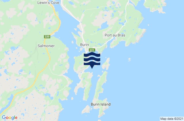 Mapa de mareas Burin, Canada