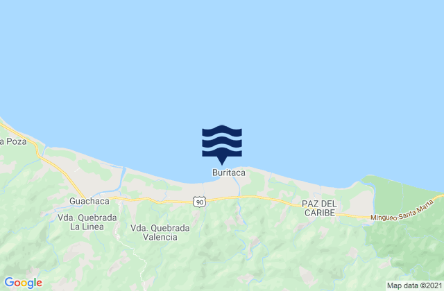 Mapa de mareas Buritaca, Colombia