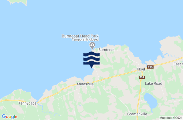 Mapa de mareas Burntcoat Head, Canada