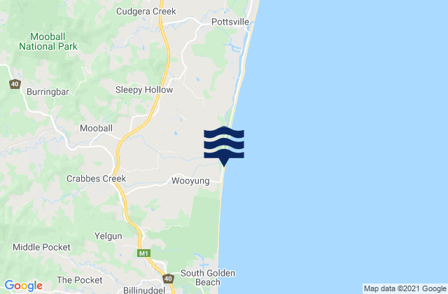 Mapa de mareas Burringbar, Australia