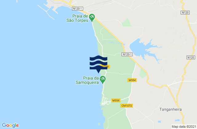Mapa de mareas Burrinho, Portugal