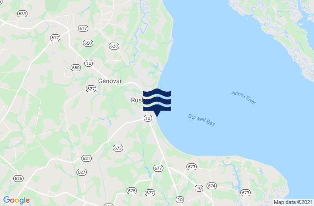Mapa de mareas Burwell Bay, United States