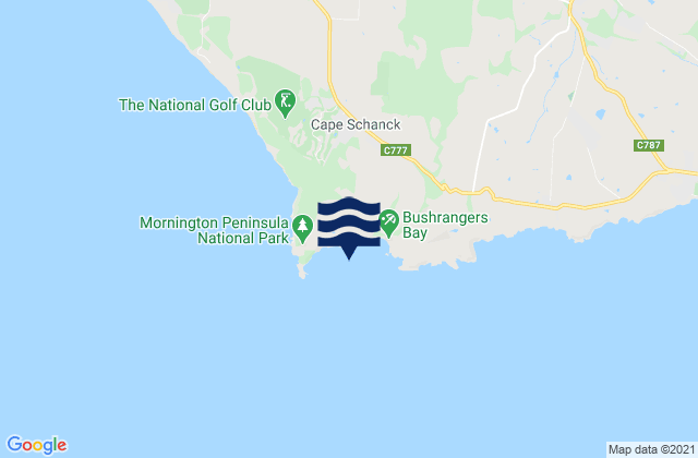 Mapa de mareas Bushrangers Bay, Australia