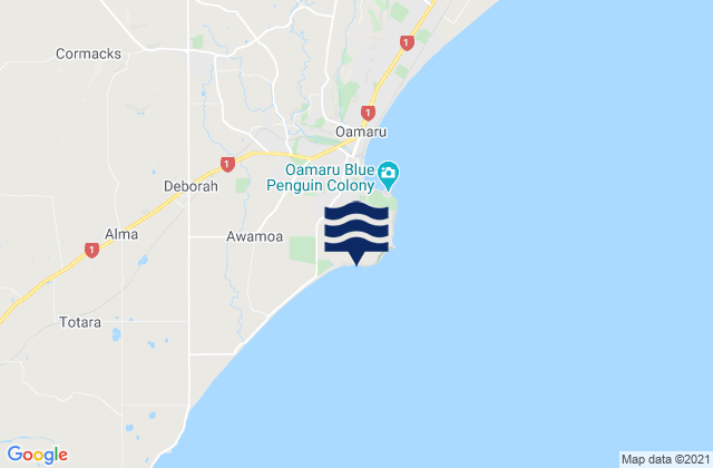 Mapa de mareas Bushy Beach, New Zealand