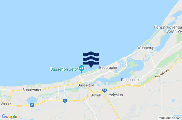 Mapa de mareas Busselton, Australia