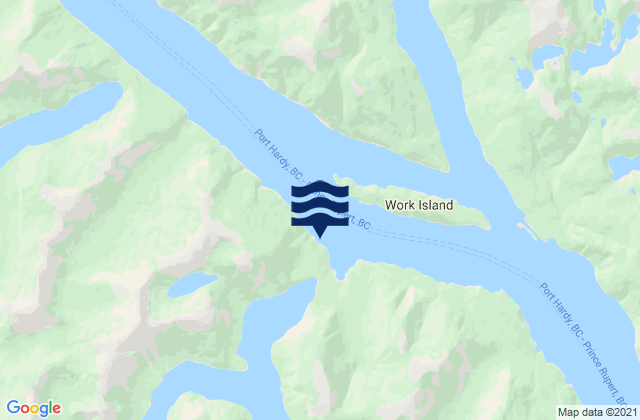 Mapa de mareas Butedale, Canada