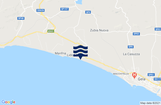 Mapa de mareas Butera, Italy