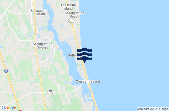 Mapa de mareas Butler Beach, United States