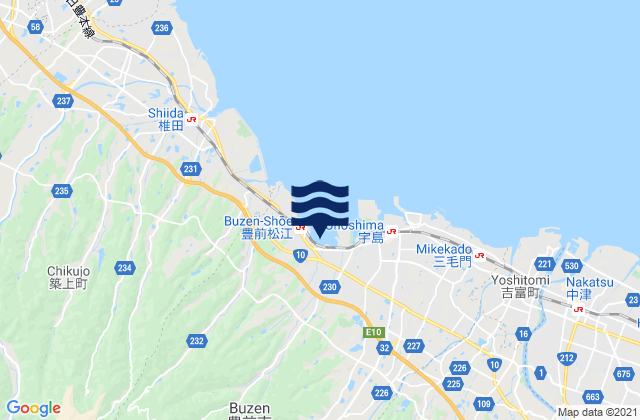 Mapa de mareas Buzen-shi, Japan