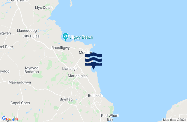 Mapa de mareas Bychan Beach, United Kingdom