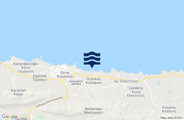 Mapa de mareas Bélapaïs, Cyprus