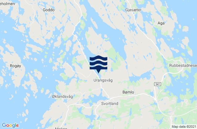 Mapa de mareas Bømlo, Norway