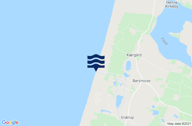 Mapa de mareas Børsmose Strand, Denmark