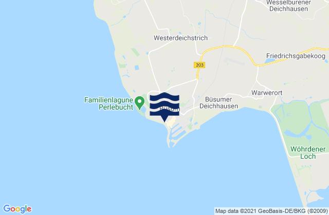 Mapa de mareas Büsum, Germany