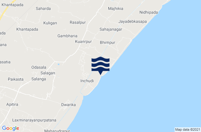 Mapa de mareas Bāleshwar, India