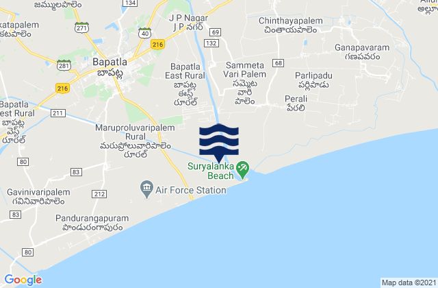 Mapa de mareas Bāpatla, India