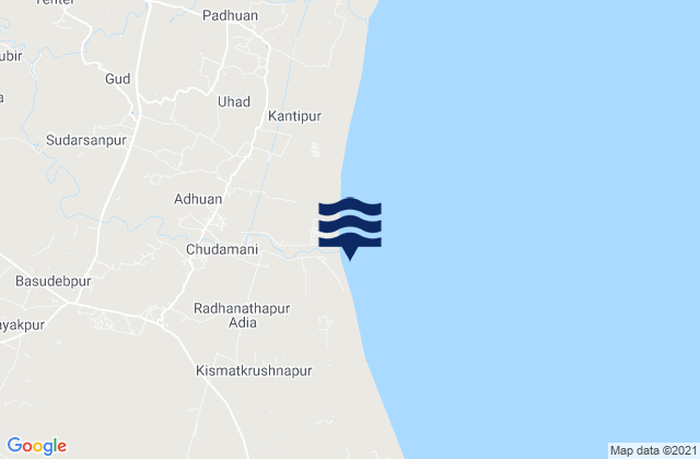 Mapa de mareas Bāsudebpur, India