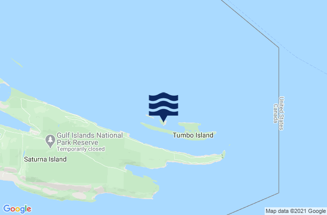 Mapa de mareas Cabbage Island, Canada