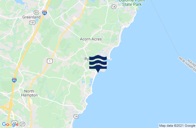 Mapa de mareas Cable Beach Rye, United States