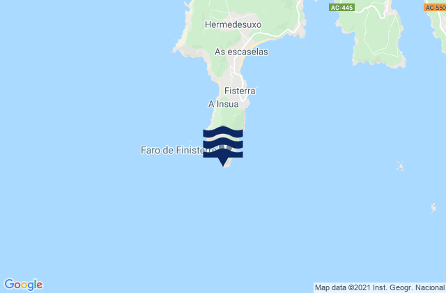 Mapa de mareas Cabo Finisterre, Spain
