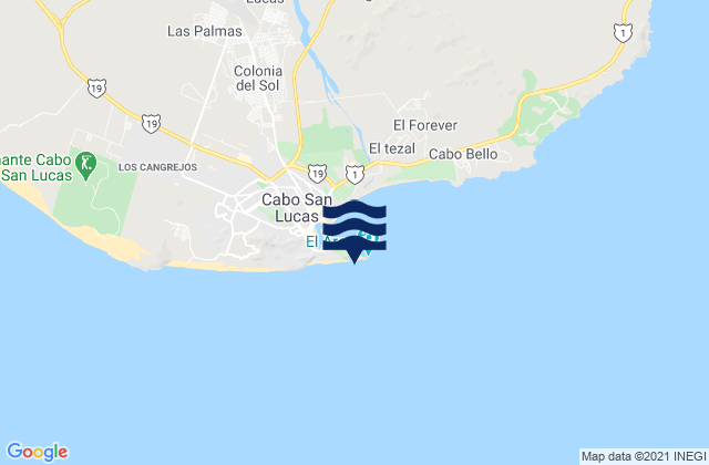 Mapa de mareas Cabo San Lucas, Mexico