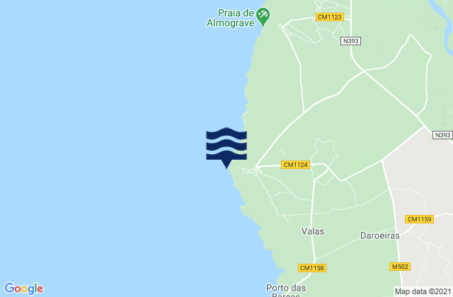 Mapa de mareas Cabo Sardão, Portugal