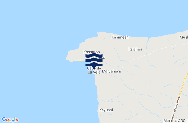 Mapa de mareas Cabo de la Vela, Colombia