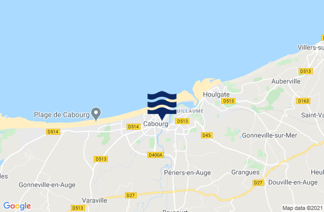 Mapa de mareas Cabourg, France