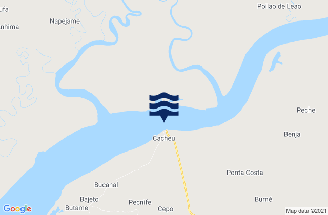 Mapa de mareas Cacheu, Guinea-Bissau