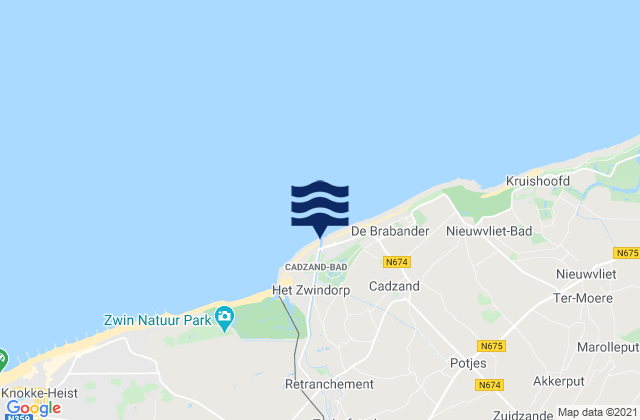 Mapa de mareas Cadzand-Bad, Netherlands