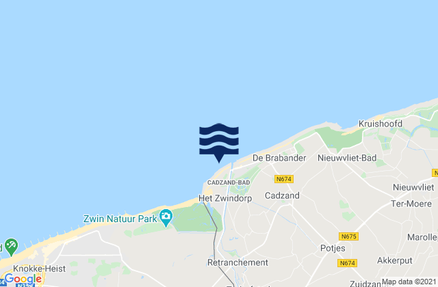 Mapa de mareas Cadzand, Netherlands