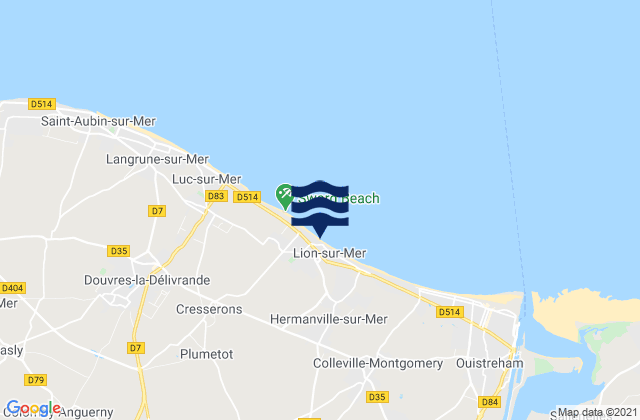 Mapa de mareas Caen, France