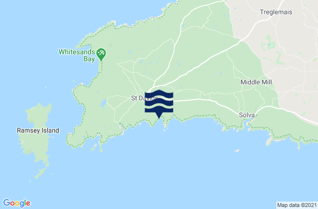 Mapa de mareas Caerfai Beach, United Kingdom