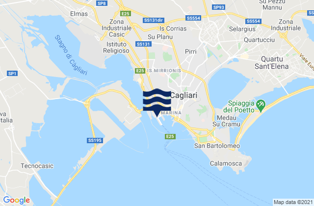 Mapa de mareas Cagliari Port, Italy