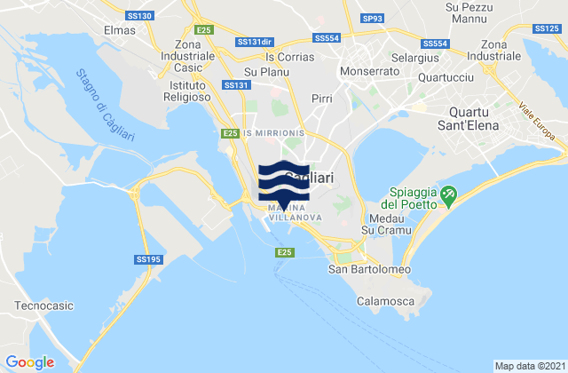 Mapa de mareas Cagliari, Italy