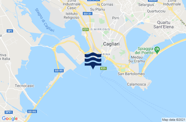 Mapa de mareas Cagliari Sardinia, Italy