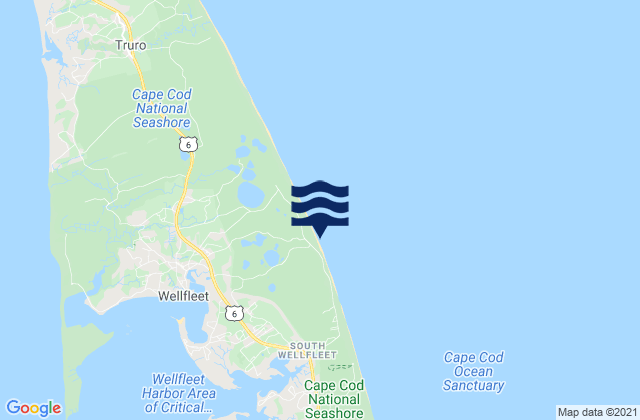 Mapa de mareas Cahoon Hollow Beach Cape Cod National Seashore Wellfleet, United States