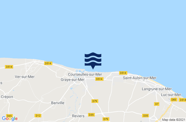 Mapa de mareas Cairon, France
