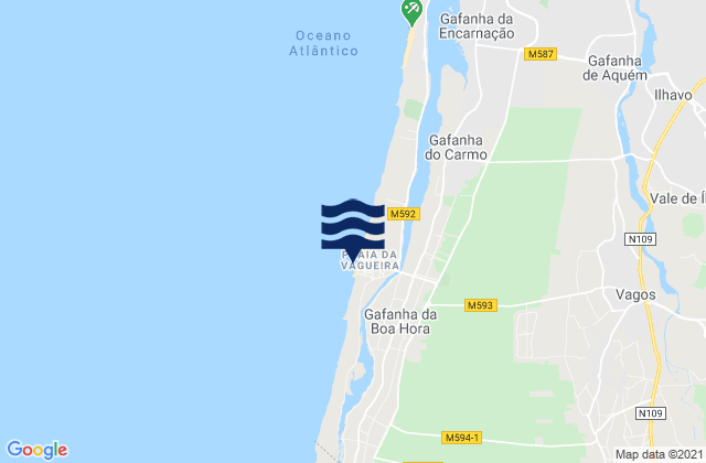 Mapa de mareas Cais da Pedra, Portugal