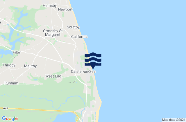 Mapa de mareas Caister-on-Sea, United Kingdom