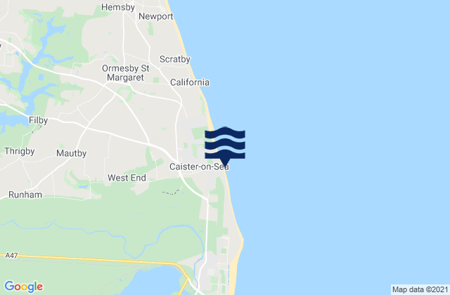 Mapa de mareas Caister Beach, United Kingdom