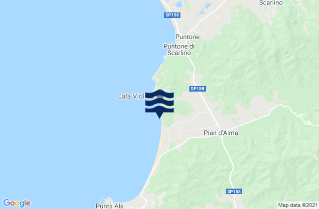 Mapa de mareas Cala Civette, Italy