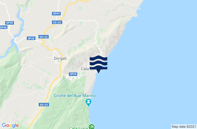 Mapa de mareas Cala Gonone, Italy