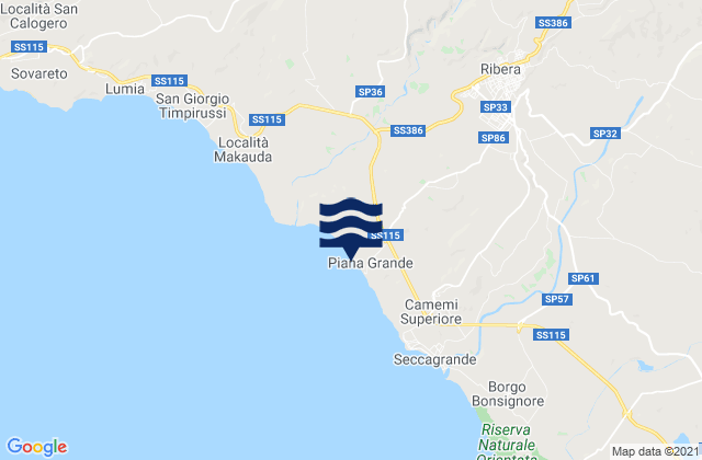 Mapa de mareas Calamonaci, Italy
