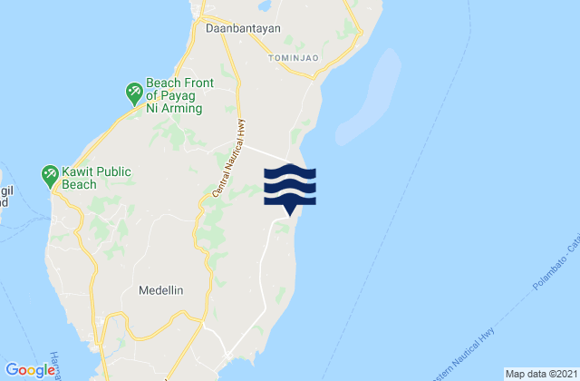 Mapa de mareas Calape, Philippines