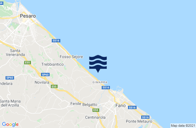 Mapa de mareas Calcinelli, Italy