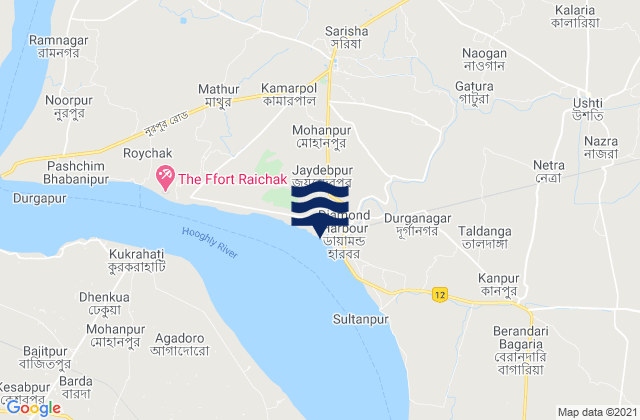 Mapa de mareas Calcutta (Garden Reach) Hooghly River, India