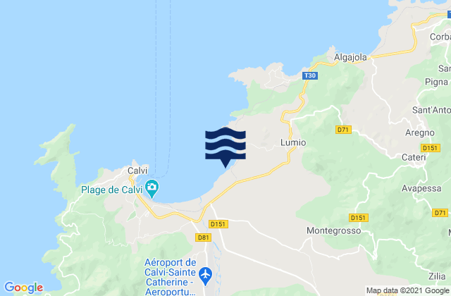 Mapa de mareas Calenzana, France
